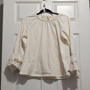 Matilda Jane Cream Blouse with Lace Sleeves